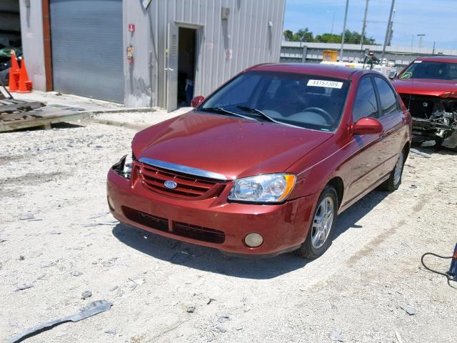 KNAFE121455143886 - 2005 KIA NEW SPECTR RED photo 2