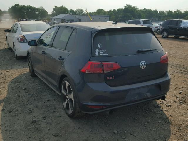 3VW447AU9HM049915 - 2017 VOLKSWAGEN GTI S/SE BLUE photo 3