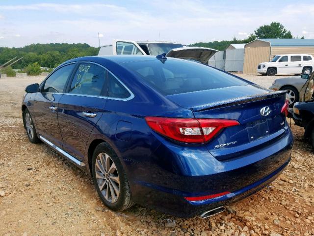 5NPE34AF5FH068958 - 2015 HYUNDAI SONATA SPO BLUE photo 3