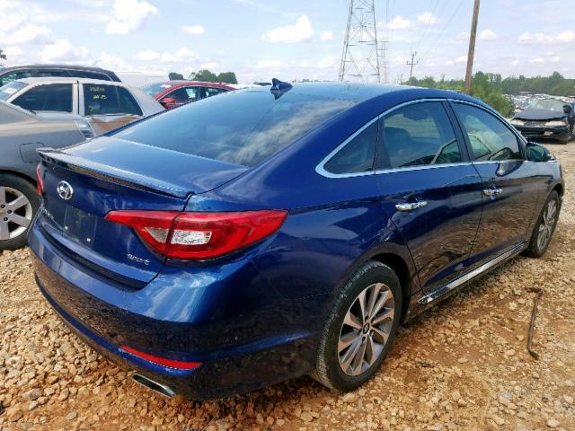 5NPE34AF5FH068958 - 2015 HYUNDAI SONATA SPO BLUE photo 4