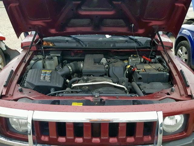 5GTEN13E698116556 - 2009 HUMMER H3 MAROON photo 7