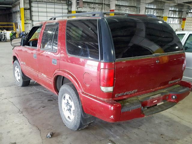 1GNDT13X73K149450 - 2003 CHEVROLET BLAZER RED photo 3