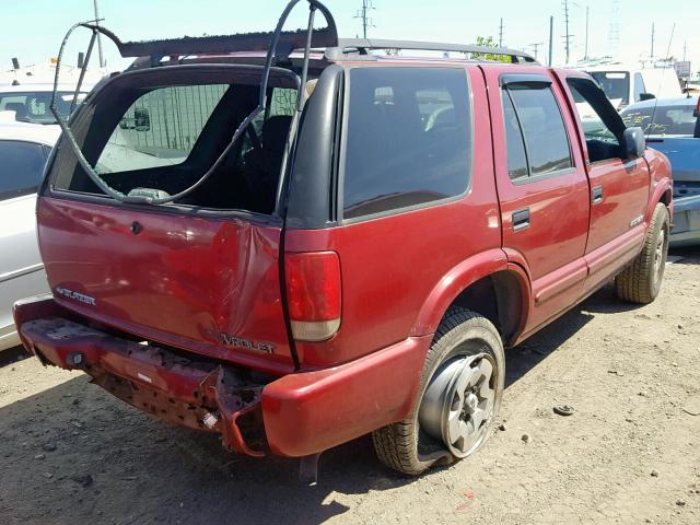 1GNDT13X53K148989 - 2003 CHEVROLET BLAZER RED photo 4