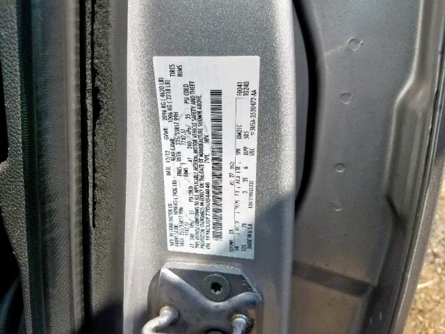 1FMCU0F77DUB44046 - 2013 FORD ESCAPE S SILVER photo 10