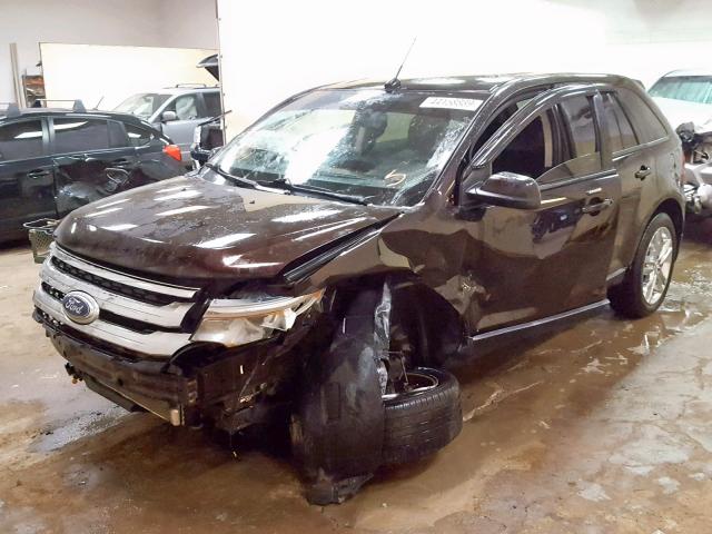 2FMDK3JC7DBB46546 - 2013 FORD EDGE SEL BLACK photo 2