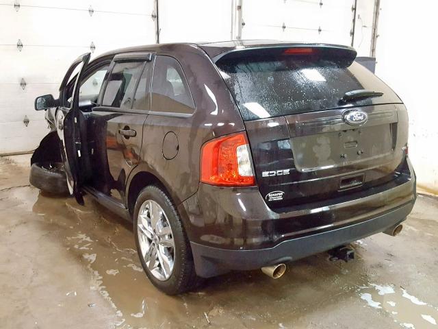 2FMDK3JC7DBB46546 - 2013 FORD EDGE SEL BLACK photo 3