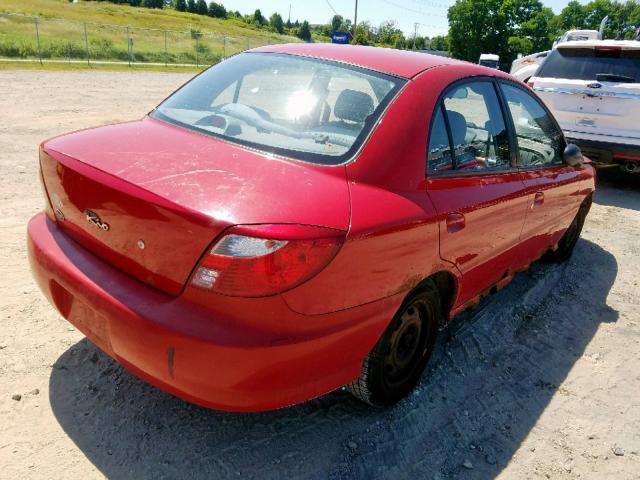 KNADC123026183368 - 2002 KIA RIO RED photo 4