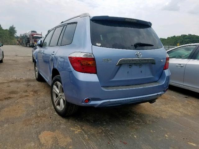 JTEDS43A482009402 - 2008 TOYOTA HIGHLANDER BLUE photo 3