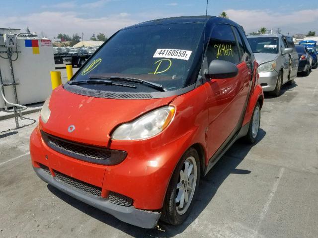 WMEEK31X08K177887 - 2008 SMART FORTWO PAS RED photo 2