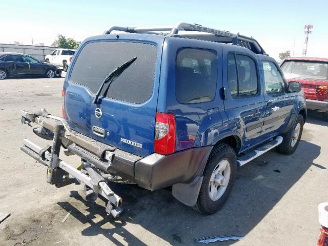 5N1ED28T74C653350 - 2004 NISSAN XTERRA XE BLUE photo 4