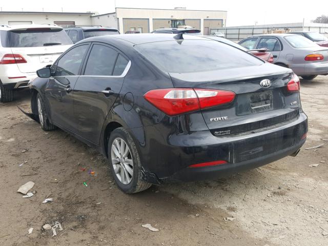 KNAFX4A87E5079885 - 2014 KIA FORTE EX BLACK photo 3