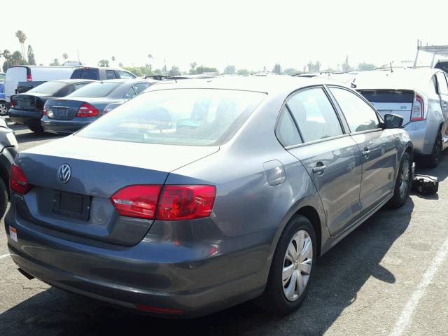 3VW2K7AJ8BM381824 - 2011 VOLKSWAGEN JETTA BASE Մոխրագույն լուսանկար 4