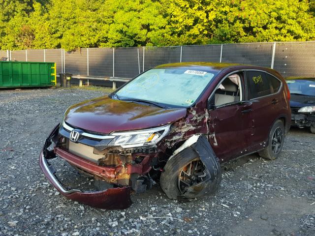 2HKRM4H43GH664638 - 2016 HONDA CR-V SE BURGUNDY photo 2