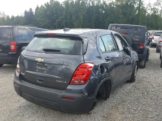 3GNCJKSB0GL249021 - 2016 CHEVROLET TRAX LS GRAY photo 4