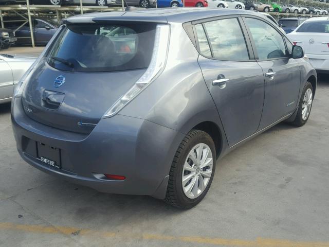 1N4AZ0CP6FC304904 - 2015 NISSAN LEAF S GRAY photo 4