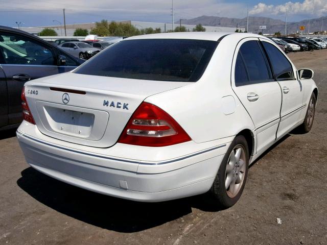 WDBRF61J83E014508 - 2003 MERCEDES-BENZ C 240 WHITE photo 4