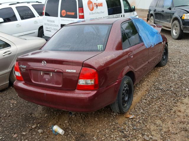 JM1BJ225821632543 - 2002 MAZDA PROTEGE DX MAROON photo 4