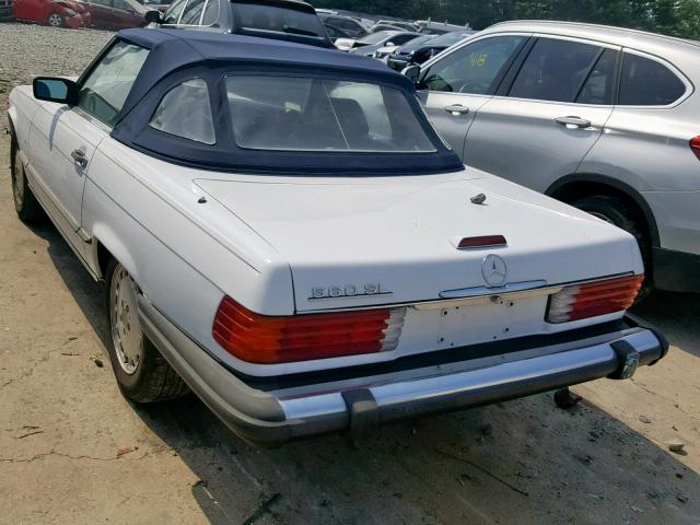 WDBBA48D6KA096281 - 1989 MERCEDES-BENZ 560 SL WHITE photo 3