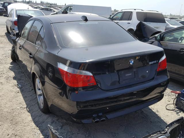 WBANE53587CY06394 - 2007 BMW 525 I BLACK photo 3