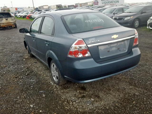 3G1TV55E19L121662 - 2009 CHEVROLET AVEO LS BLUE photo 3