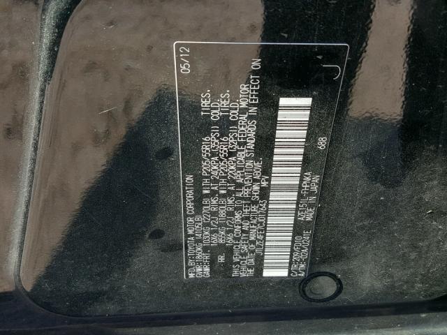 JTLZE4FE7CJ017643 - 2012 TOYOTA SCION XB BLACK photo 10