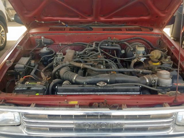 JT4RN93P4M5036773 - 1991 TOYOTA PICKUP 1/2 BURGUNDY photo 7