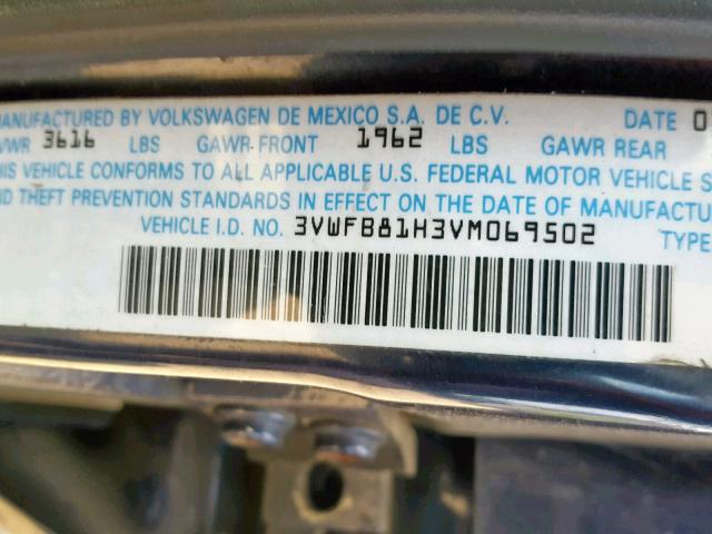 3VWFB81H3VM069502 - 1997 VOLKSWAGEN GOLF GL PURPLE photo 10