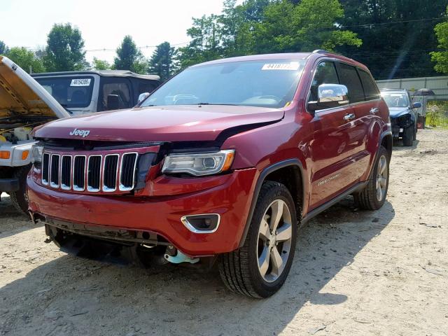 1C4RJFBG0EC458323 - 2014 JEEP GRAND CHER RED photo 2