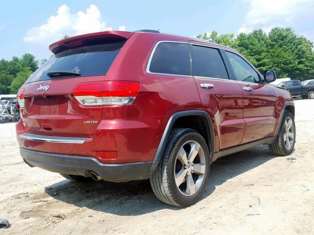 1C4RJFBG0EC458323 - 2014 JEEP GRAND CHER RED photo 4