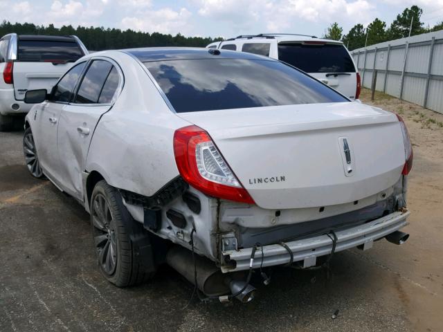 1LNHL9DK3EG607658 - 2014 LINCOLN MKS WHITE photo 3