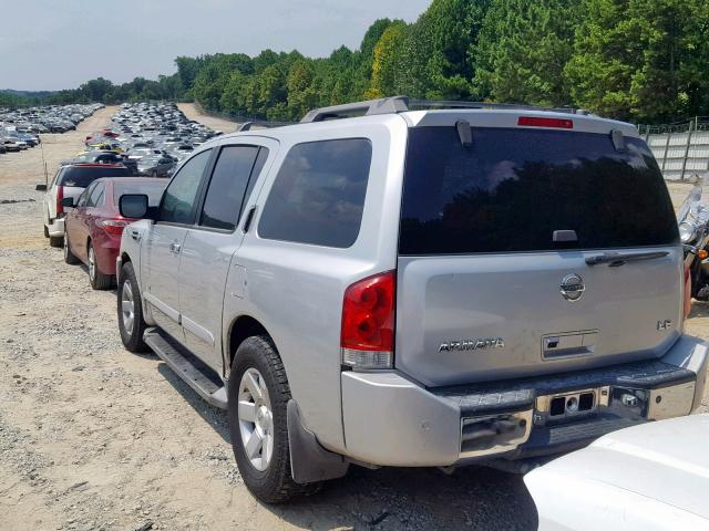 5N1AA08A85N739623 - 2005 NISSAN ARMADA SE SILVER photo 3