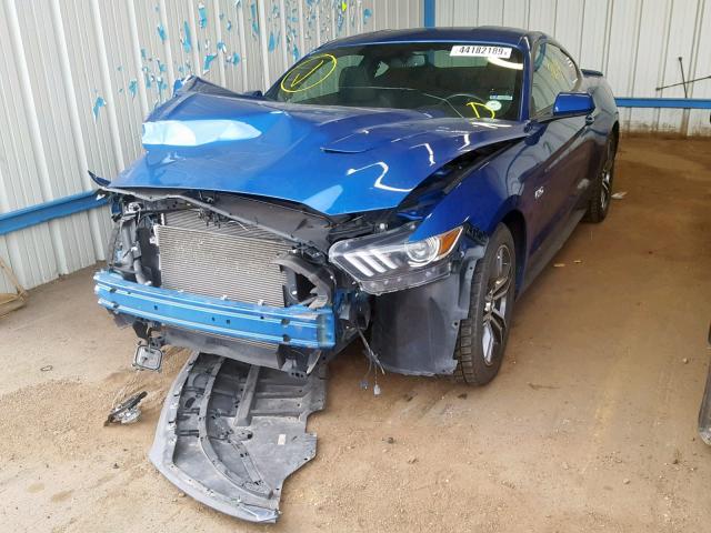 1FA6P8CF2H5281324 - 2017 FORD MUSTANG GT BLUE photo 2