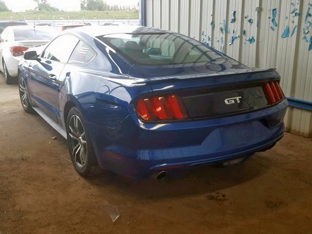 1FA6P8CF2H5281324 - 2017 FORD MUSTANG GT BLUE photo 3
