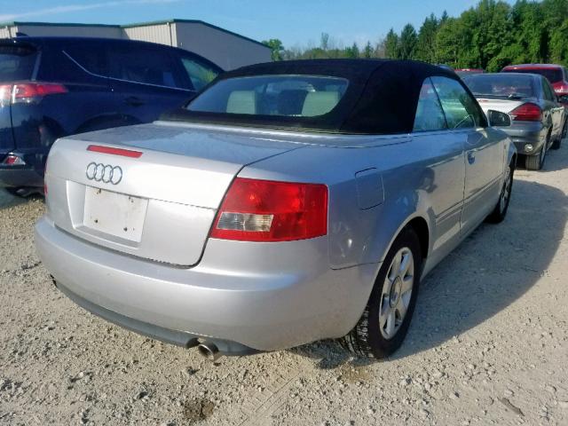 WAUAT48HX3K015320 - 2003 AUDI A4 3.0 CAB GRAY photo 4