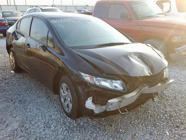 19XFB2F54DE075624 - 2013 HONDA CIVIC LX BLACK photo 1