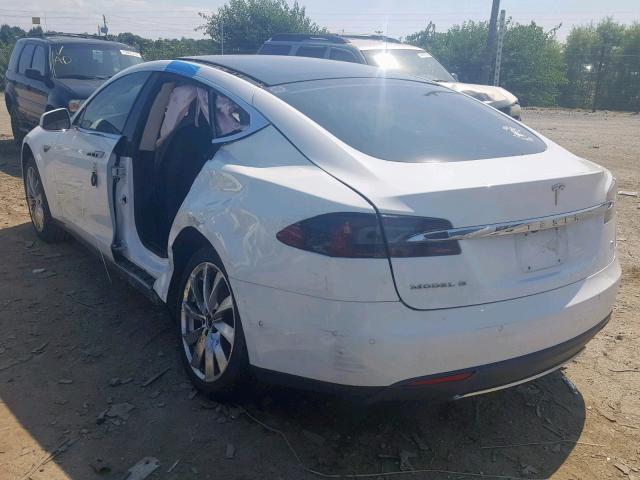 5YJSA1H17EFP59584 - 2014 TESLA MODEL S WHITE photo 3