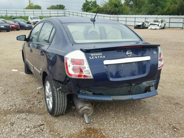 3N1AB6AP1CL712749 - 2012 NISSAN SENTRA 2.0 BLUE photo 3