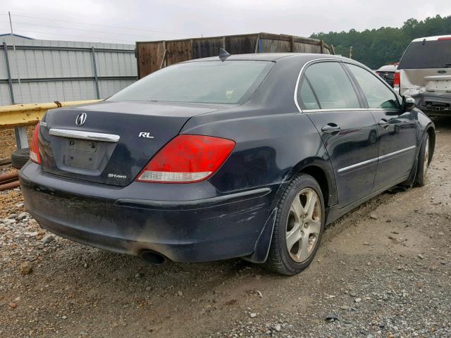 JH4KB16515C000847 - 2005 ACURA RL BLACK photo 4