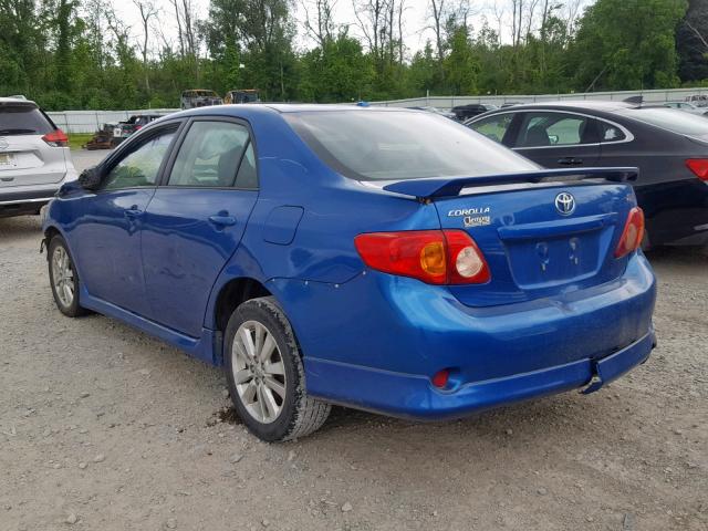 1NXBU4EE9AZ212443 - 2010 TOYOTA COROLLA BA BLUE photo 3