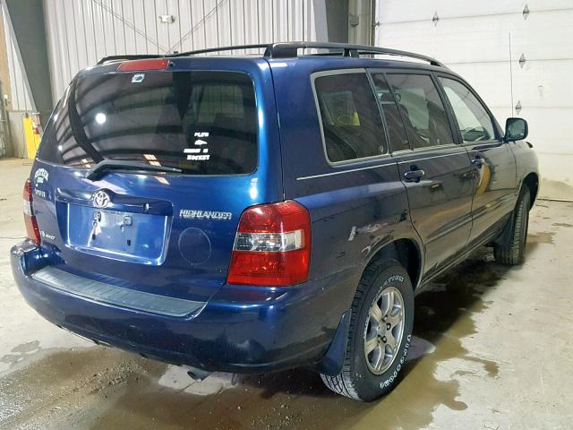 JTEEP21A750132356 - 2005 TOYOTA HIGHLANDER BLUE photo 4