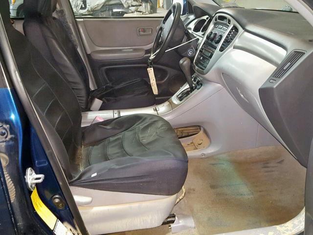 JTEEP21A750132356 - 2005 TOYOTA HIGHLANDER BLUE photo 5