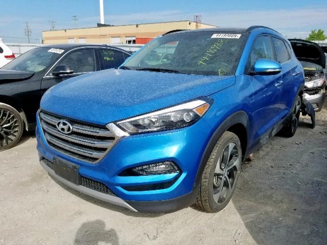 KM8J3CA2XHU315014 - 2017 HYUNDAI TUCSON LIM BLUE photo 2