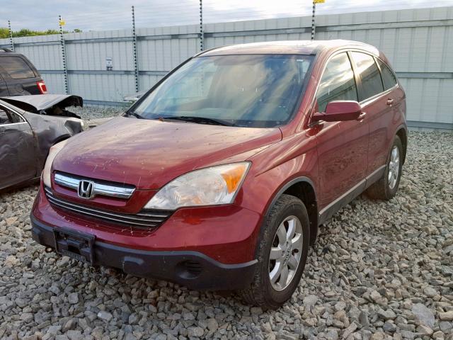 JHLRE48767C072849 - 2007 HONDA CR-V EXL BURGUNDY photo 2