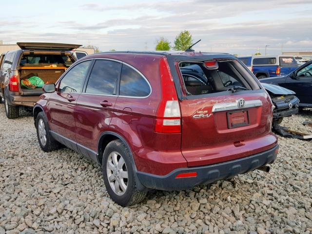 JHLRE48767C072849 - 2007 HONDA CR-V EXL BURGUNDY photo 3