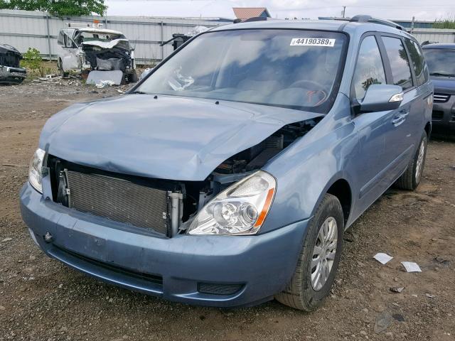 KNDMG4C7XB6378131 - 2011 KIA SEDONA LX BLUE photo 2