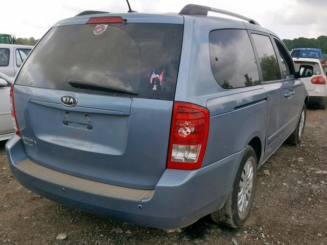 KNDMG4C7XB6378131 - 2011 KIA SEDONA LX BLUE photo 4