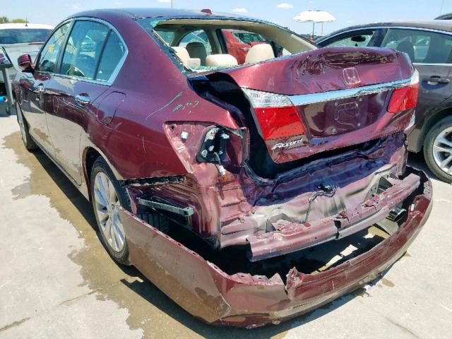 1HGCR2F8XFA163268 - 2015 HONDA ACCORD EXL BURGUNDY photo 3