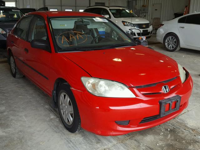 1HGES16345L027491 - 2005 HONDA CIVIC DX V RED photo 1