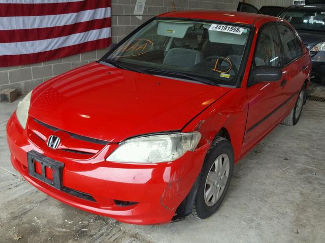 1HGES16345L027491 - 2005 HONDA CIVIC DX V RED photo 2