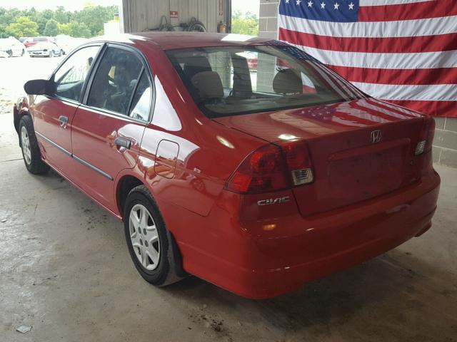 1HGES16345L027491 - 2005 HONDA CIVIC DX V RED photo 3